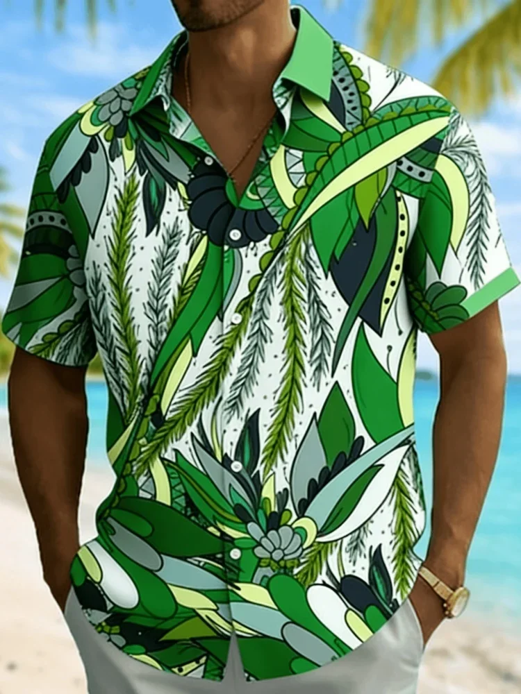 

New Vacation Hawaiian Shirt For Men Shirts 3d Print Short Sleeve ocean Harajuku Streetwear Summer Man Clothing