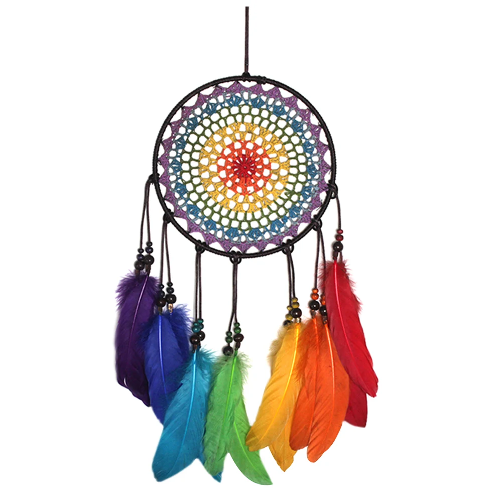 

Colorful Dreamcatcher Wall Decor Iron Hanging nament Woven Dream Catcher Pendant Home Garden PartyDecoration
