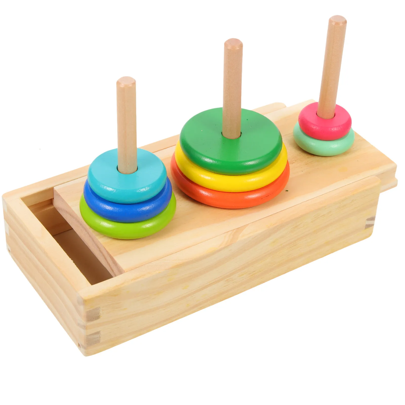 1Set Colored Educational Stacking Rings Creative Stackable Ring Game for Kids Toddlers Improve Imagination Hands-on Ability
