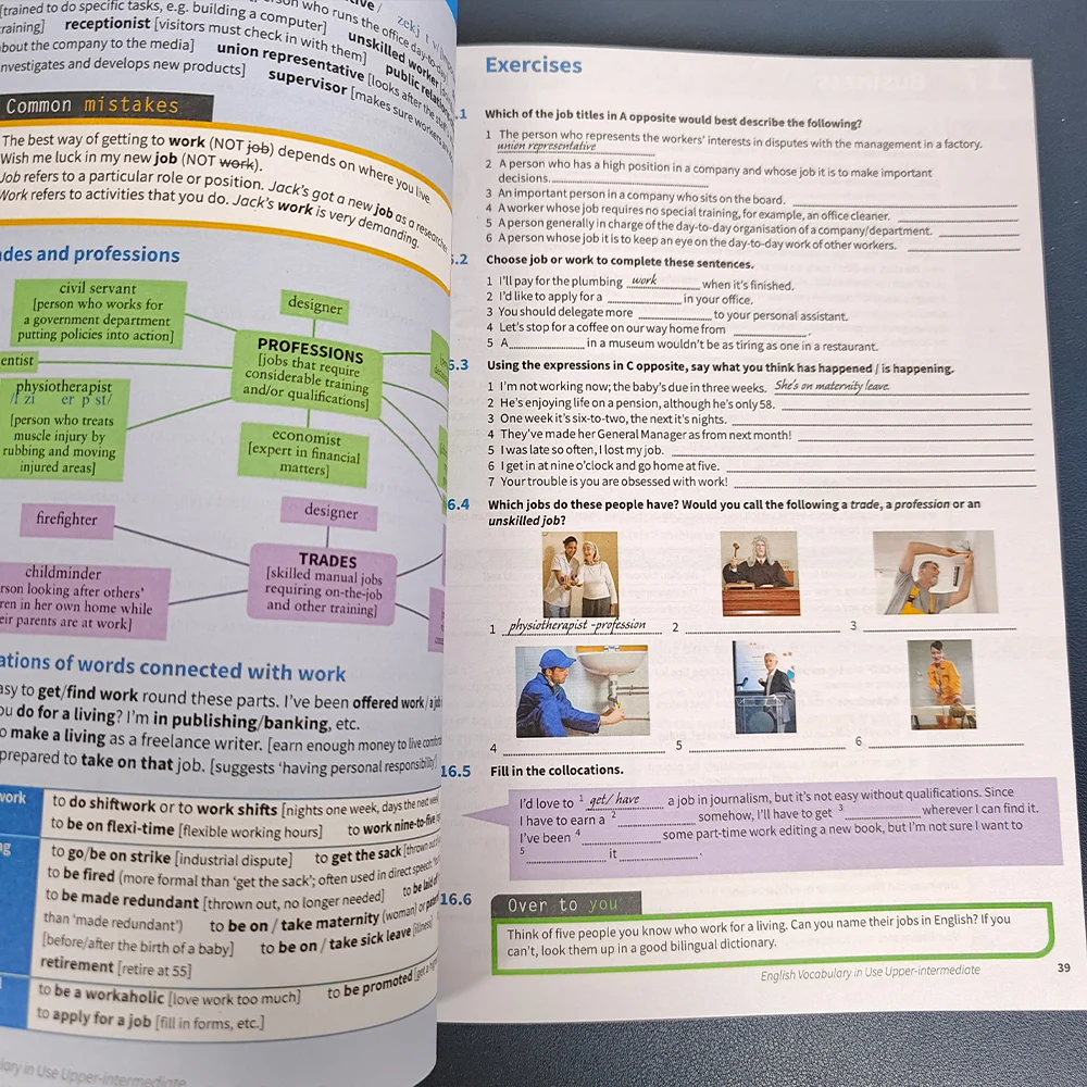 1 pc inglês vocabulário em uso coleção livros inglês teste preparação livros didáticos profissionais intermediário avançado elementar