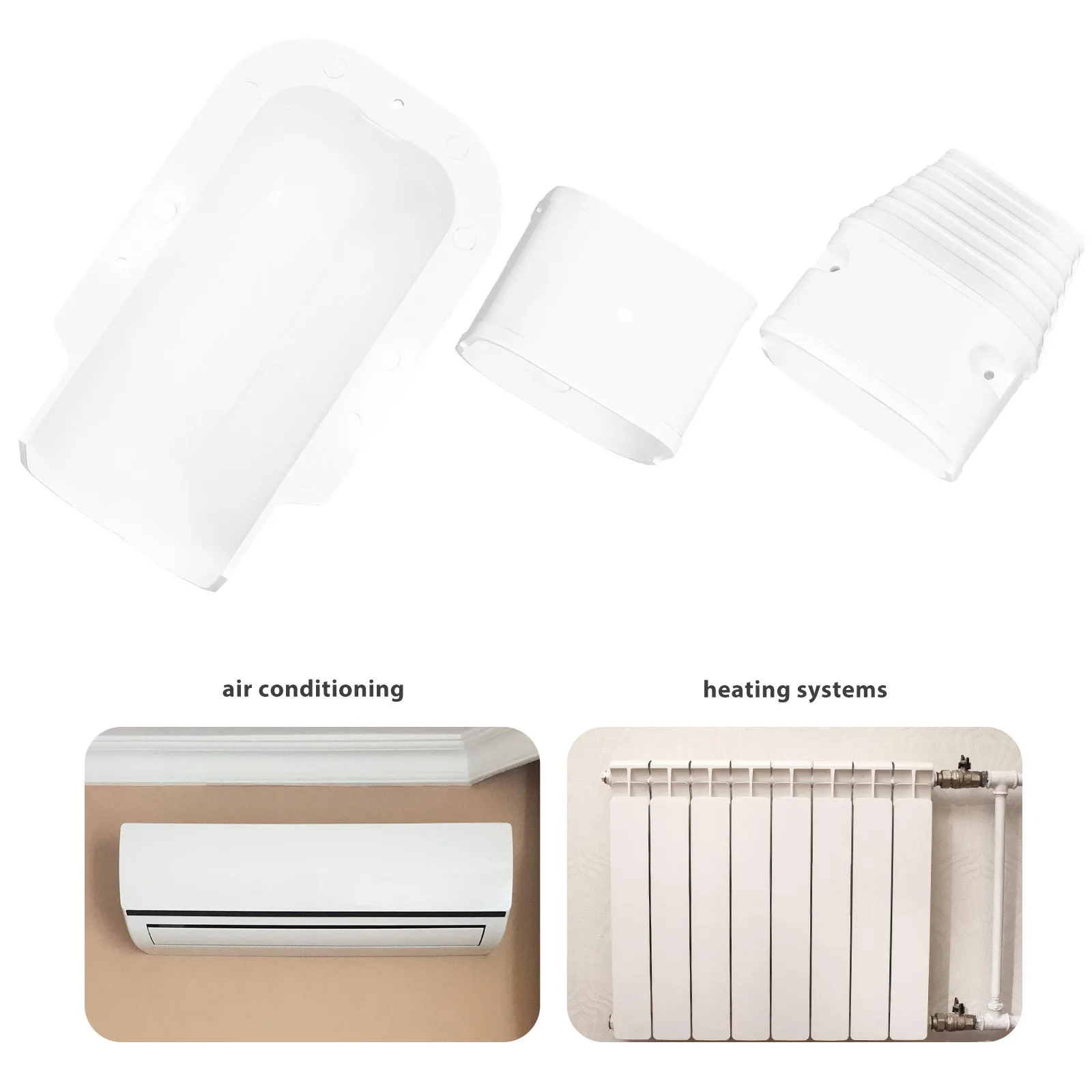 1Set Tubing Cover for Mini Split Air Conditioner Heavy Duty Plastic Line Set Cover Ac Pipe Protector Modern Home Decor view 3