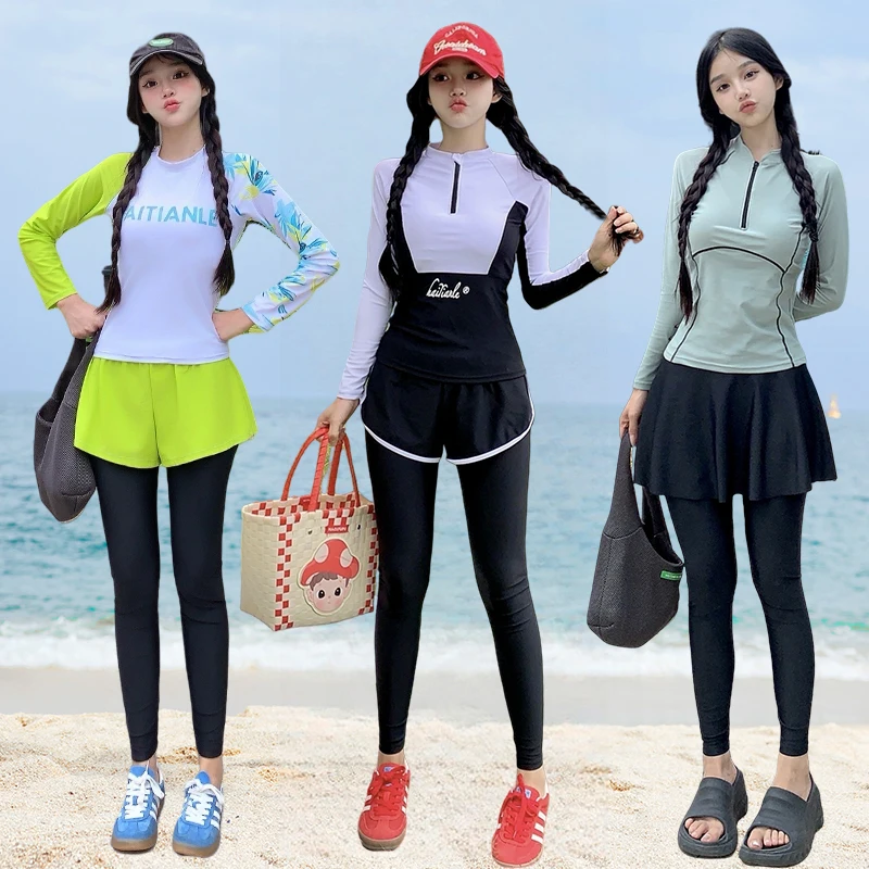 

Women's Diving Suit Long Sve Separate Wetsuit Qui Dry Surfing Suit Snorkeling Suit Jellyfi Costume Sports Swimsuit