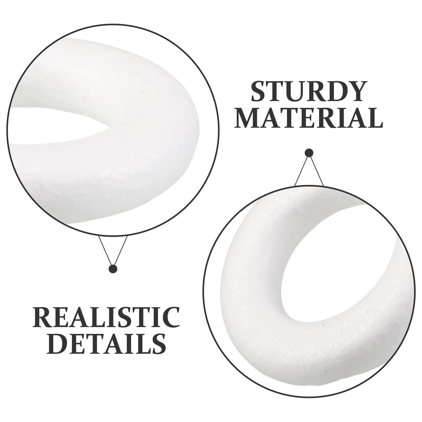50Pcs Wedding Floral Hoop Foam Ring 8 Cm Polystyrene Round Wreath Form DIY Craft Decoration Supplies Donut Decorations