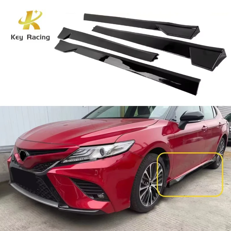 4pcs Side Skirt Splitter For Toyota Camry SE XSE 2018-2022 TRD Style Side Skirt Extensions Separation Lip Accessoires Extérieur