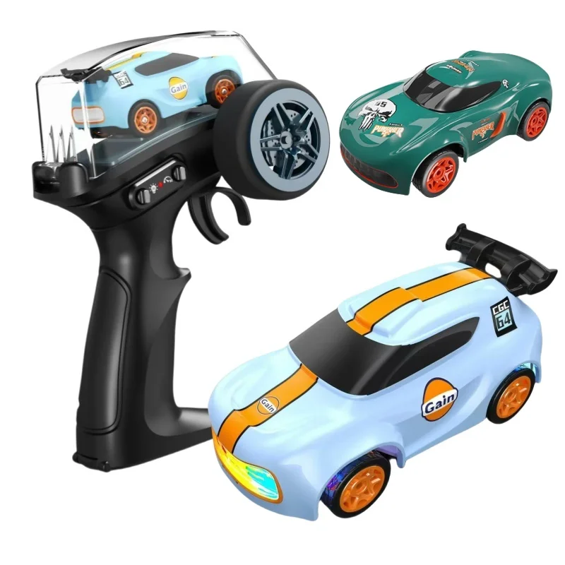 Desktop Racing Drift Car 2.4G RC 1:64 Four-wheel Drive Children Mini Remote Control Electric Competitive Game Cars Toys for Kids
