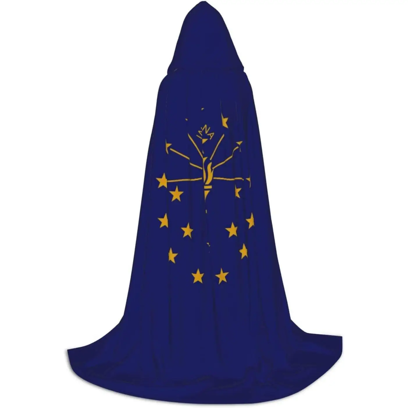

Flag Print Hooded Cloak For Halloween Costumes,Medieval Cape With Hood,For Role Play Parties keep warm Water Resistant