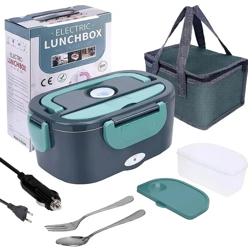 

Household car dual-use electric heating insulated lunch box, portable stainless steel electric heating lunch box