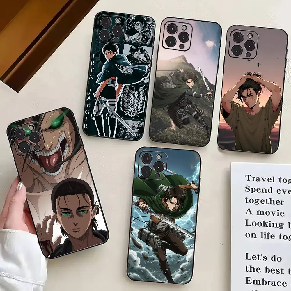 

A-Attack on T-Titan E-Eren Y-Yeager-EY Phone Case For iPhone 17,16,15,14,13,12,11 Plus,Pro Max,XS,Soft Silicone Black Cover