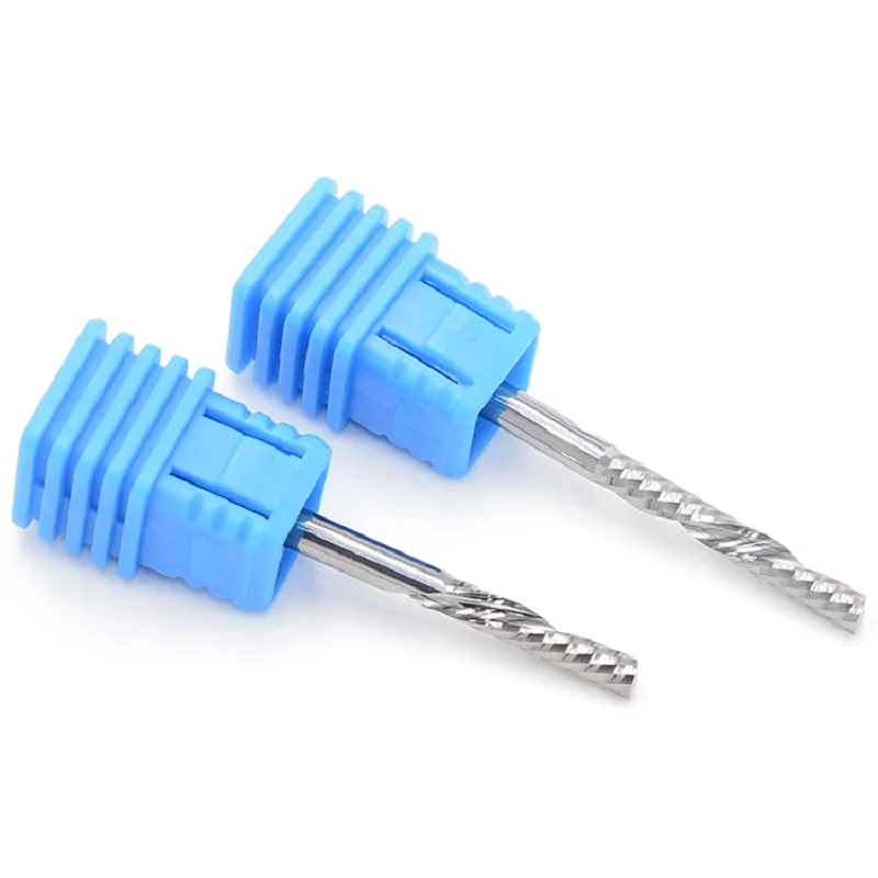 6mm Left Spiral milling cutter down cut one Flute router bit CNC end mill carbide milling cutter Accessories
