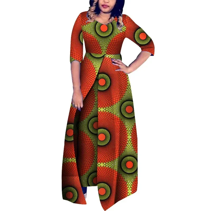 Customize African Women Clothes Jumpsuit Bodysuit Half Sleeve Trousers Women Party Clothing Long Jumpsuits Trousers KG688