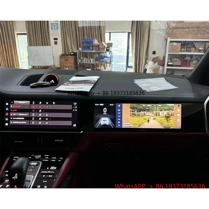 For Porsche Cayenne 2018-2023 Car Modification Passenger Screen 9Y0 Central Control Upgrade Entertainment Screen
