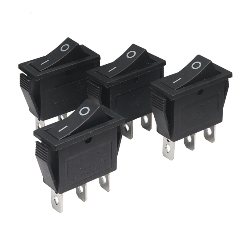 【10PCS】15A 250V /20A 125V 3 Pin SPDT KCD3 ON-OFF-ON 3 Position BLACK Boat Rocker Switch