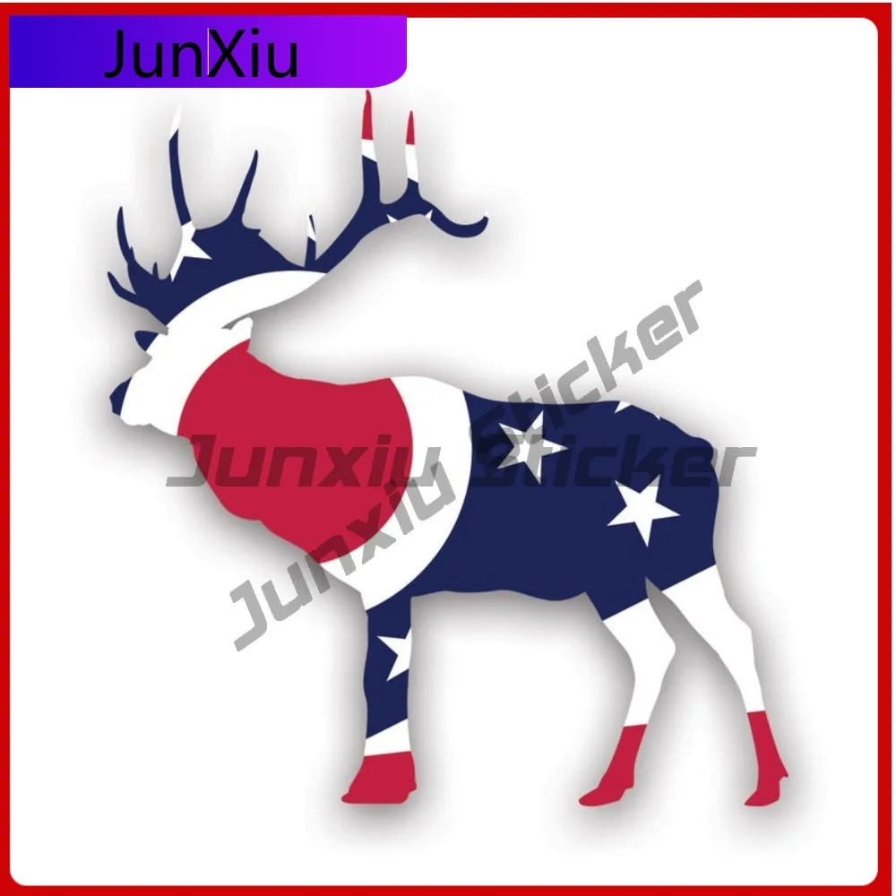 

Ohio Deer Shaped Scratch Resistant Sun Resistant Cartoon For Motorcycle Car Window Laptop Easy Apply Easy To Remove Decal