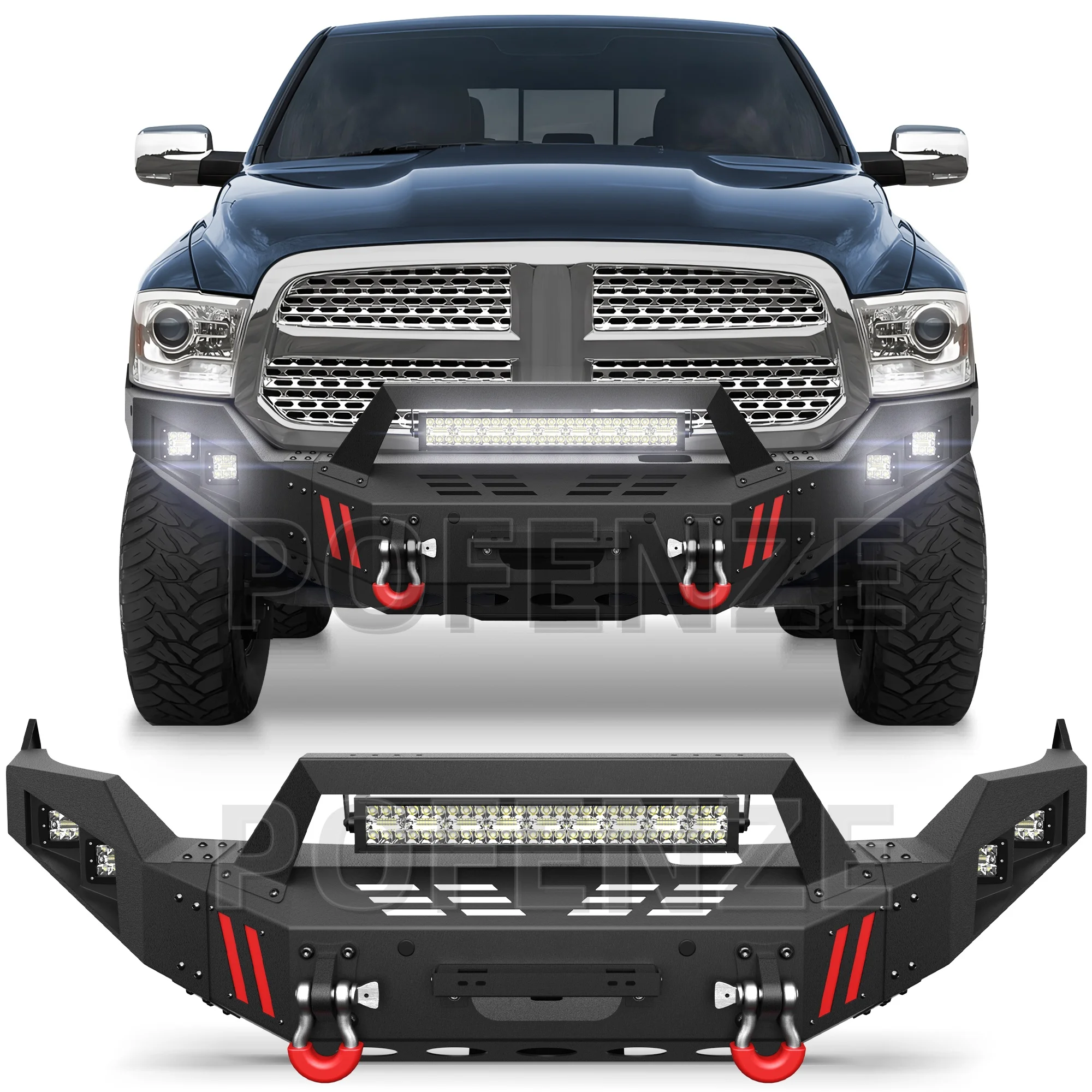 

Ram 1500 Front Bumper for 2013-2018 Dodge Ram 1500 (Exclude Rebel) & 2019-2024 Ram 1500 Classic (Exclude Warlock)