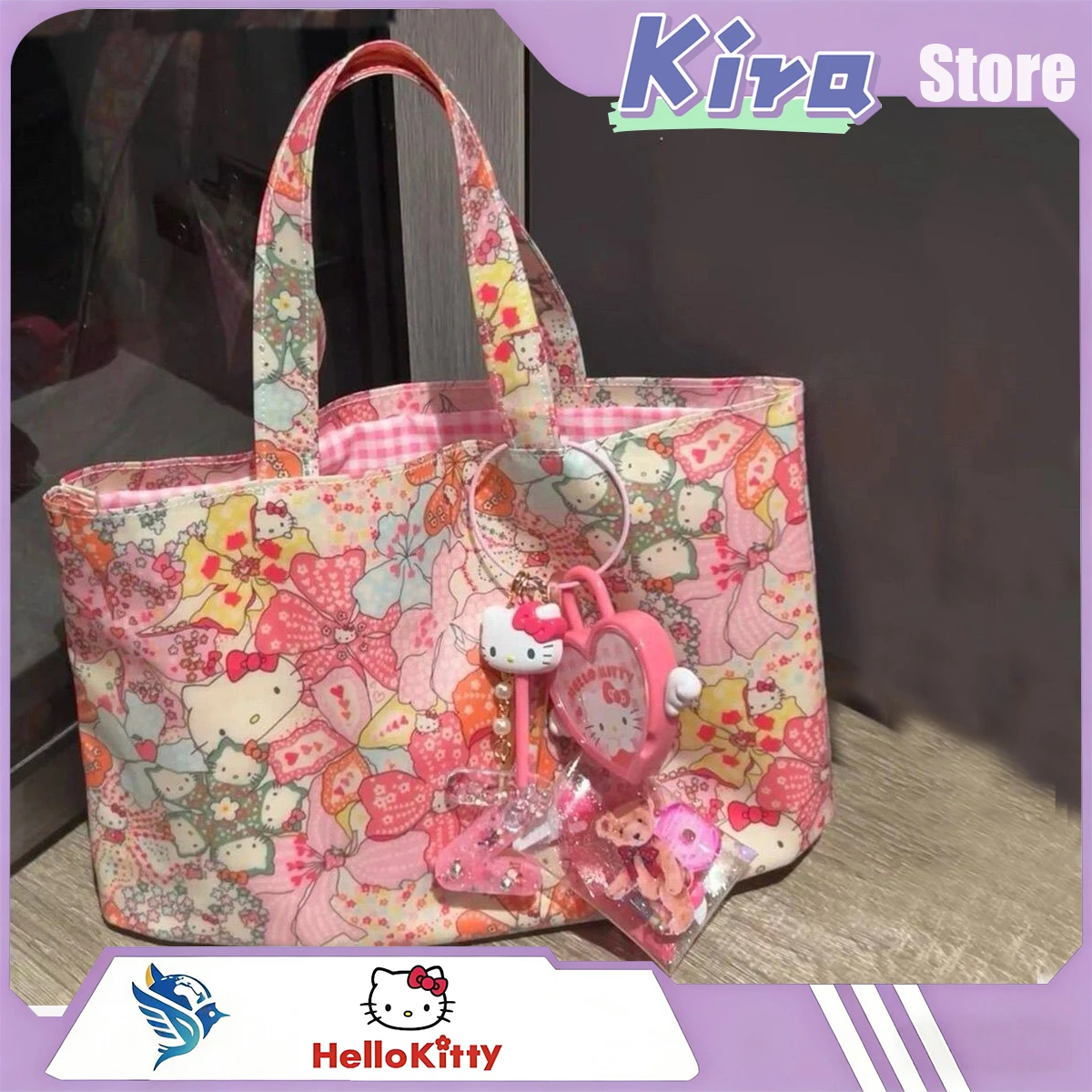 

Сумка-портфель HELLO KITTY для девочек, вместительная, на плечо, для прогулок, для книг, для покупок, очаровательная
