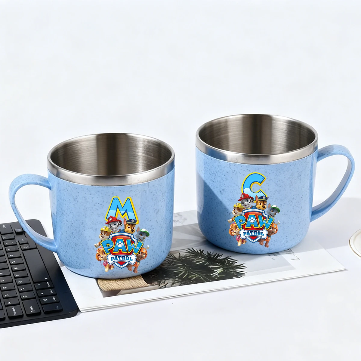 

PAW Patrols Double Layer Anti-scalding Stainless Steel Cups Handle Coffee Milk Mug Tea Drink Water Bottle for Home Office Gift