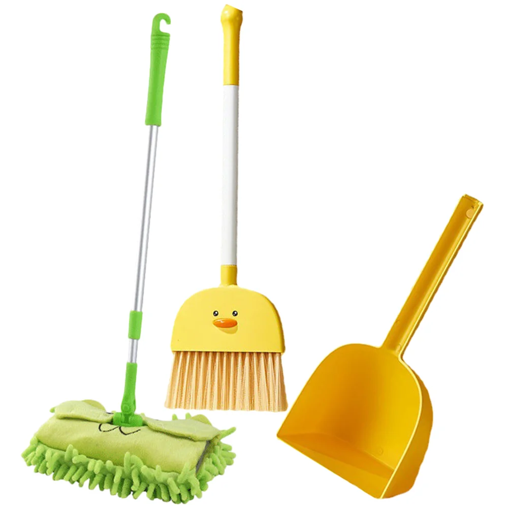 

Children's Broom Dustpan Mop Mini Sweeping and Mopping Toy Set 3 Pieces Kid Housekeeping Helper Plastic Small