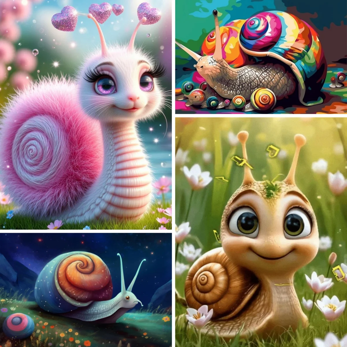 

Diamond Painting Escargot Quirky Animal Snails Art Full Drill Picture of Rhinestones Cross Stitch Handicrafts Gift for Kids