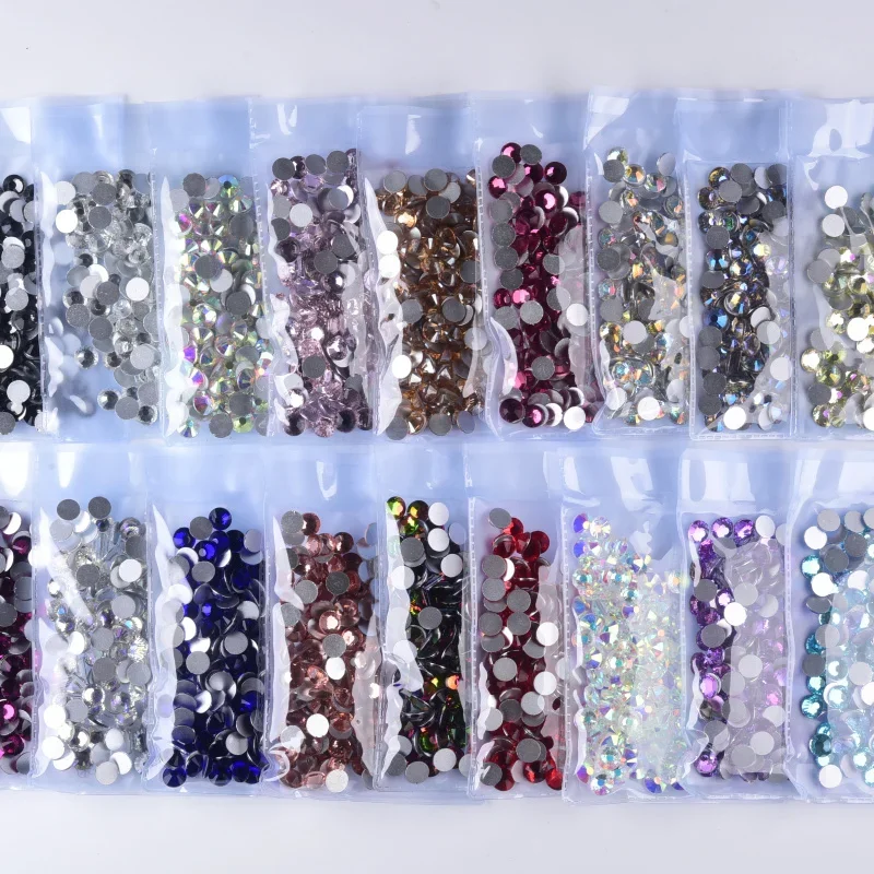 Bobohoo SS40 SS50 144pcs Crystal AB Glitter Rhinestone Glass Non Hotfix Rhinestones Стразы Flatback Diamond Nail Art Decorations