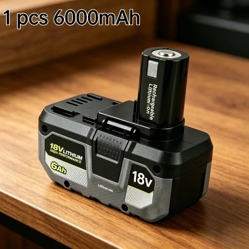 

18V Li-ion Battery for RYOBI, New Version General Replacement Battery P104 P107 P108 RB18L20, Stable Performance