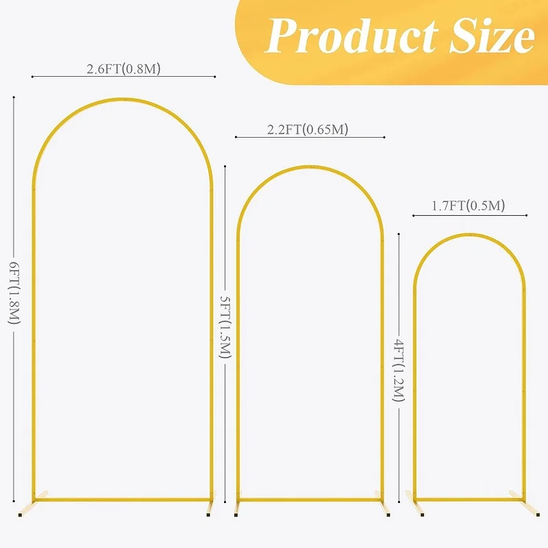 Arch Back drop stand 4FT 5FT 6FT 6.6FT 7.2FT Wedding Arch stands background Party balloon holder Photographic background Stands