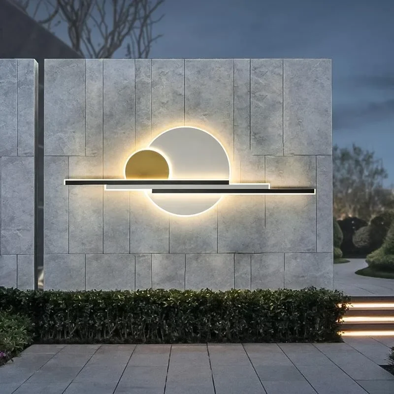 Outdoor waterproof villa courtyard light, garden entrance background wall solar landscape decoration light
