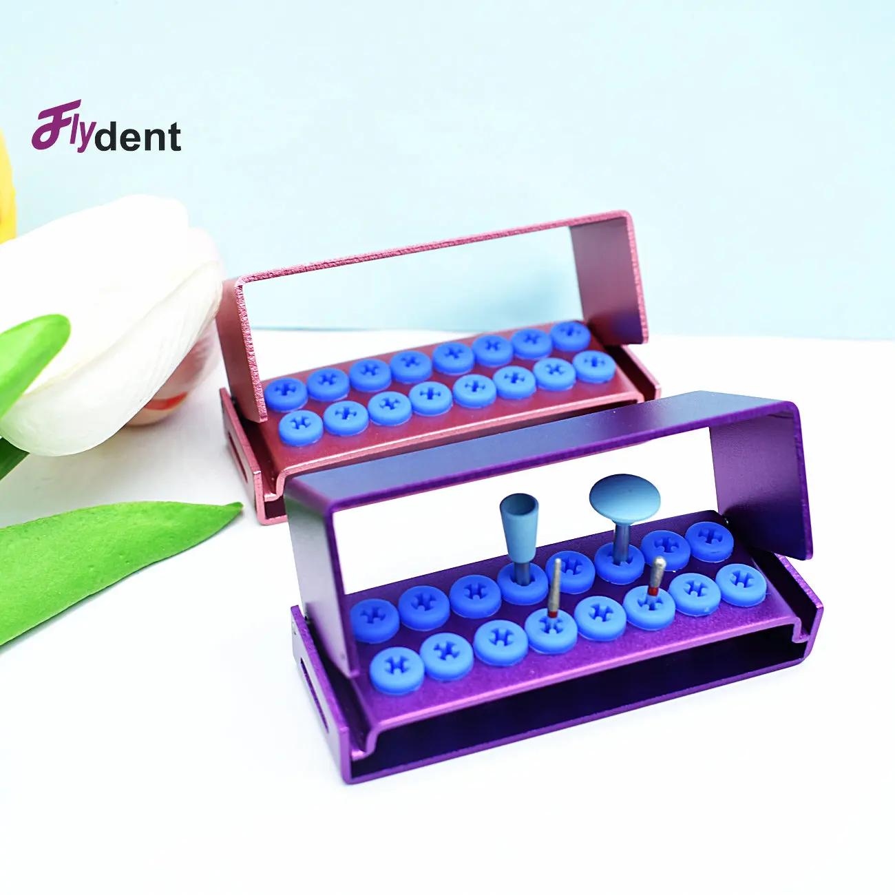 16Holes Dental Bur Holder Autoclave Sterilizer Case Endo File Organizer Autoclave