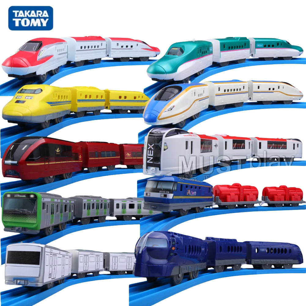 TAKARA TOMY Pule Road Road ES Complete series of Hayabusa Express Shinkansen electric small train toy alloy miniature model