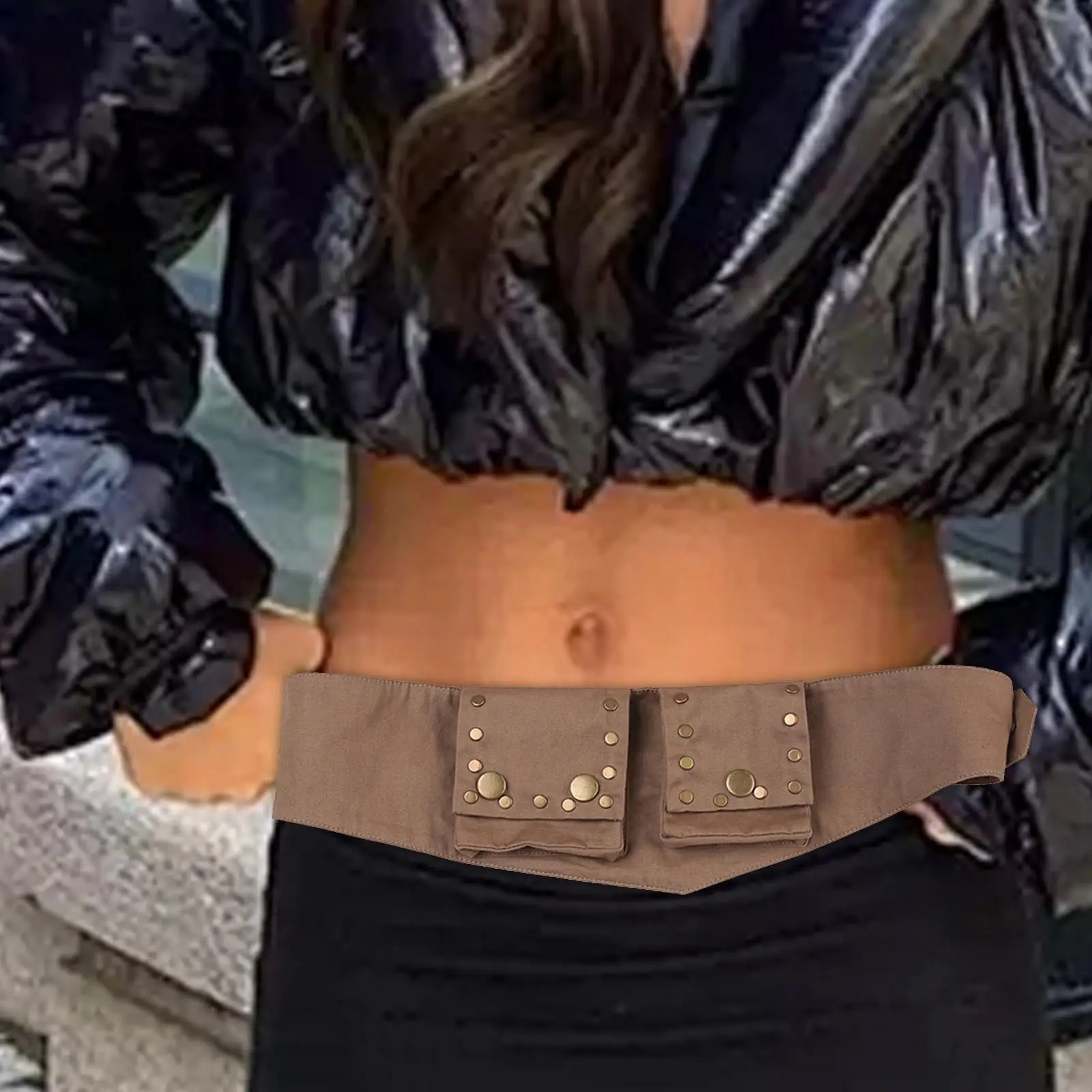 

Women Waist Belt Grunge Sashes Decorative Casual Brown Creative Bum Bag Western Belt for Travel Party Dress Street Daily wearing