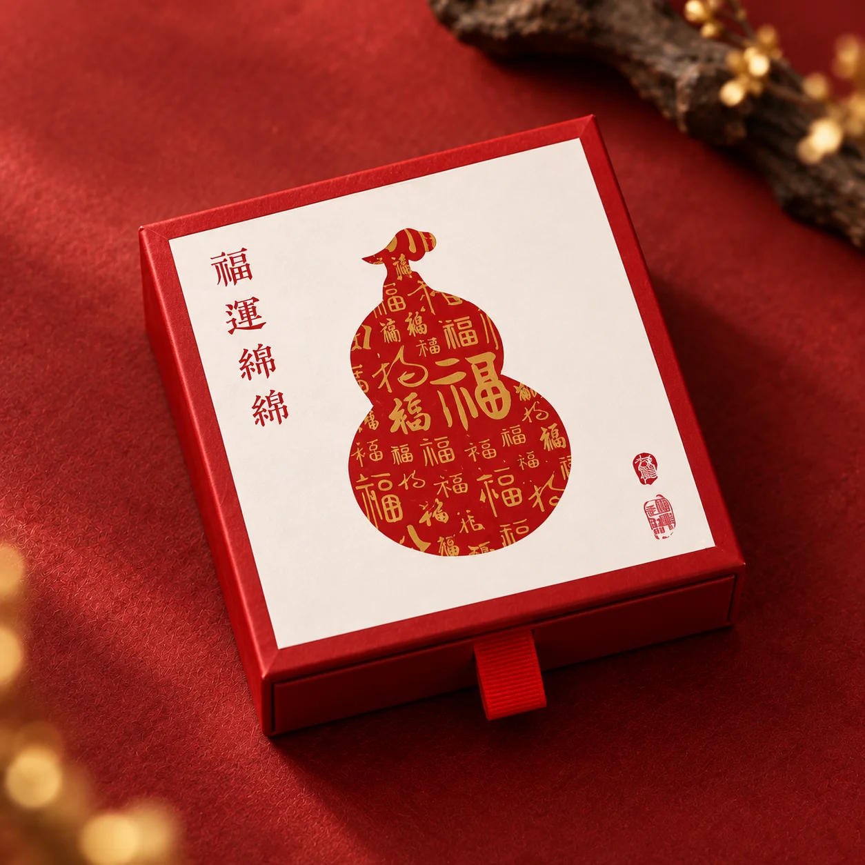 Drawer Jewelry Box Gourd-patterned Chinese Jewelry Gift Box Jewelry Display Box Chinese-style For Earring Storage Necklace