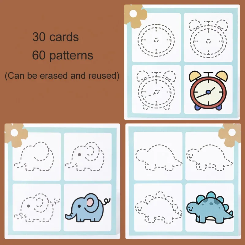 Children Montessori Drawing Toys Step By Step Drawing Pen Control Training Focused Game Set Learning Educational Toys For Kids