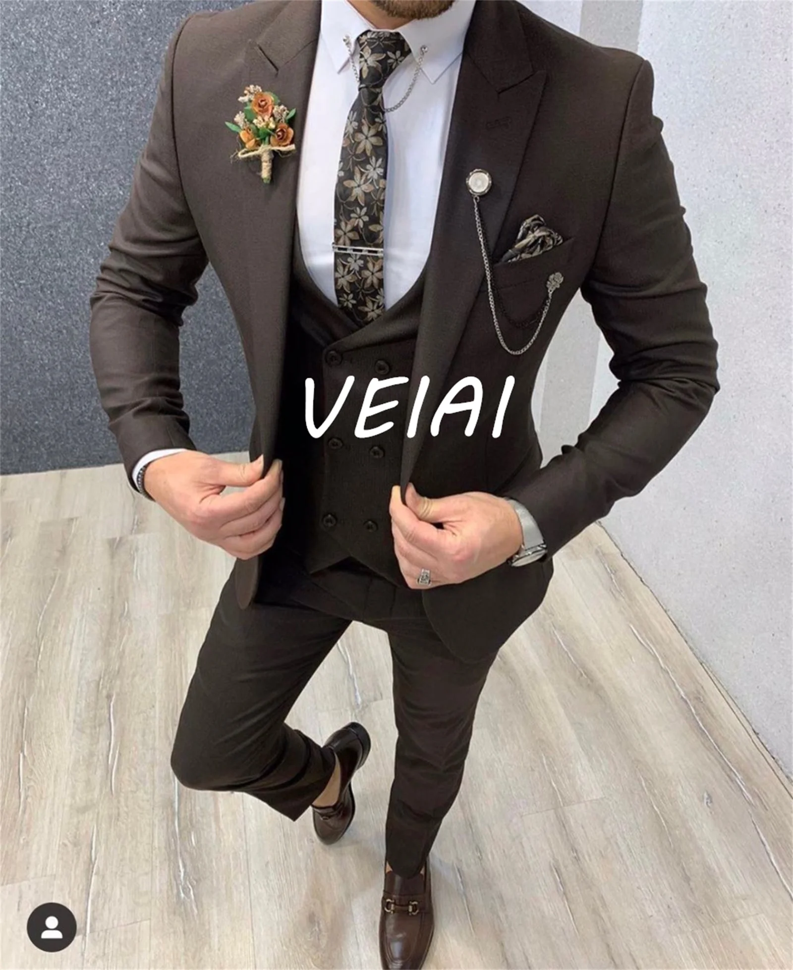 Personalizado recién llegado 2023 trajes de esmoquin para novio de boda traje de novio ajustado para hombres traje de padrino de boda chaqueta Formal de fiesta de negocios 3