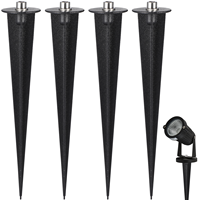 8 Pcs Garden Ground Accessories Solar Powered Lights Street Aluminum Stakes Lamp Post