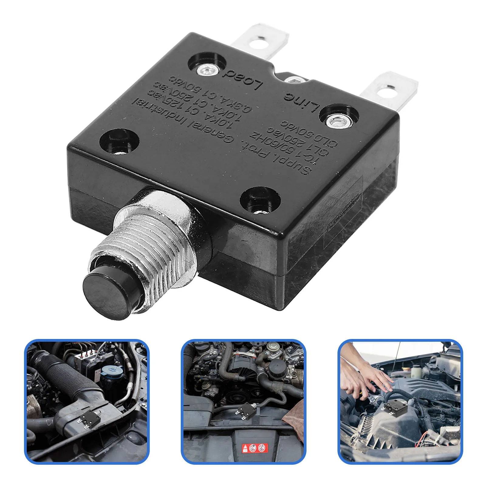 Manual Reset Circuit Breaker Push Button Thermal Overload Protector 125-250V Ac 50V Dc High Efficiency Car Boat Rv Electrical