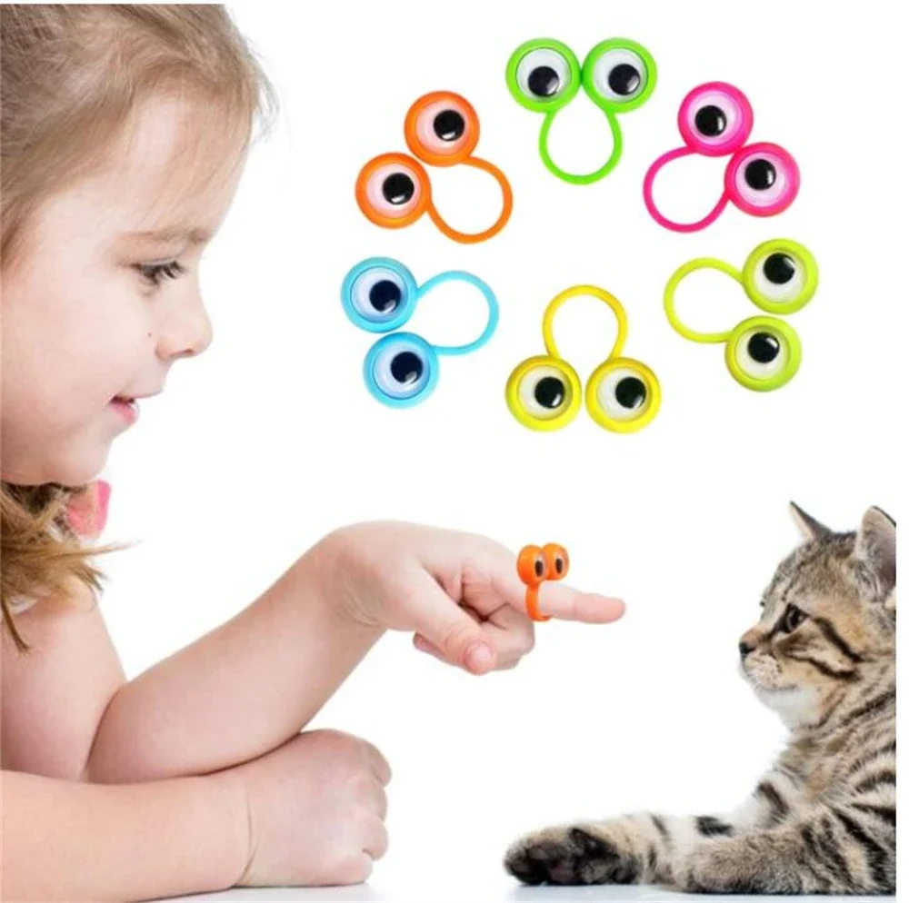 100Pcs Fun Eye Ring Finger Puppet Toy Set for Kids Boy Girls Birthday Party Baby Shower Gift Pinata Halloween Gift Decoration