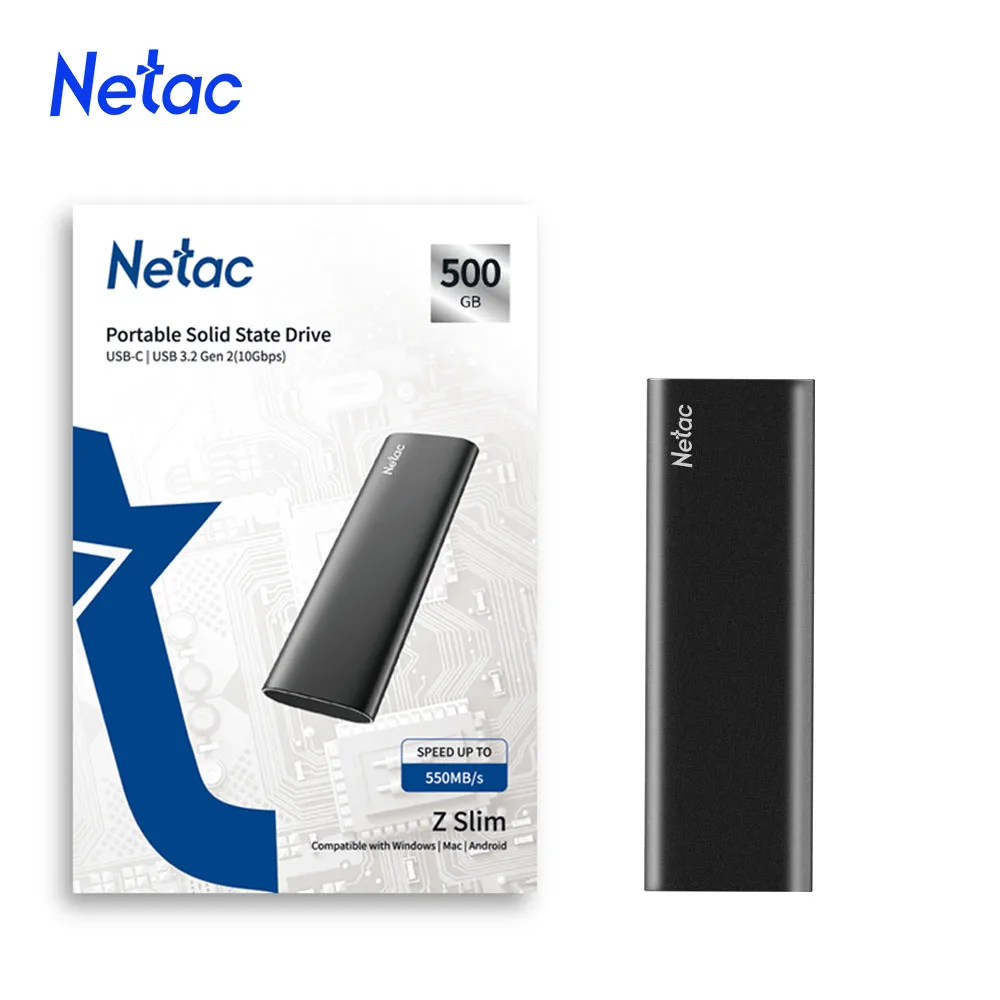 Netac แบบพกพา SSD 2TB 1TB 500GB ฮาร์ดไดรฟ์ภายนอก550 USB3.2เมกะไบต์/วินาทีฮาร์ดดิสก์สำหรับ PS4 Xbox แล็ปท็อปเดสก์ท็อป