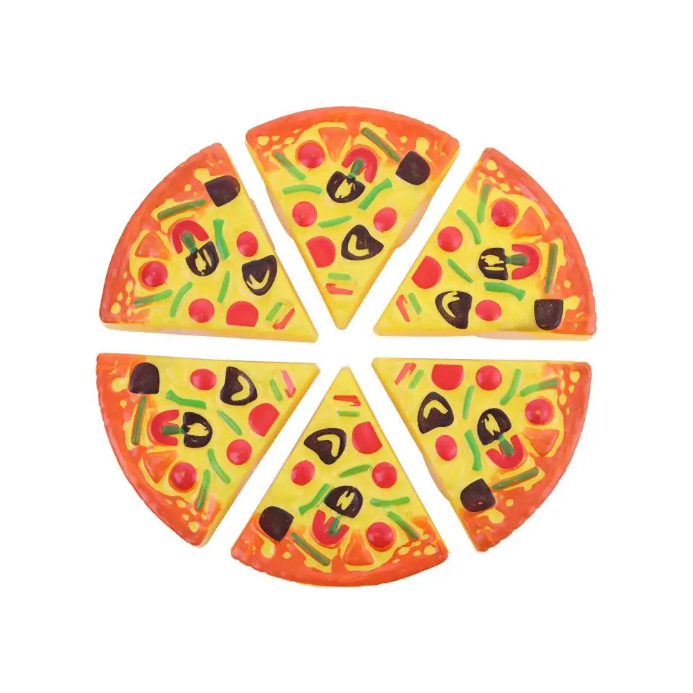 6 Pcs Small Pizza Toy Child Kitchen Simulation Pizza Party Fast Food Play Food Toy For Kids