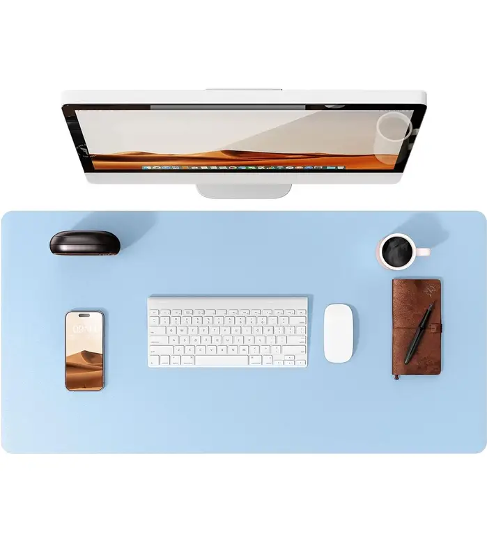 Large Mouse Pad,Office Desk Mat, Leather Desk Pad Protector, Non-Slip PU Leather Desk Blotter, Laptop Desk Pad - Image 18
