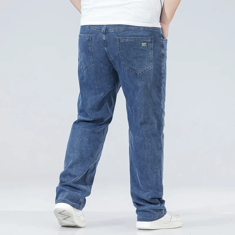 plus size jeans men loose straight spring man thin section elasticity father trousers jeans for men 56 54 52 50 48 46