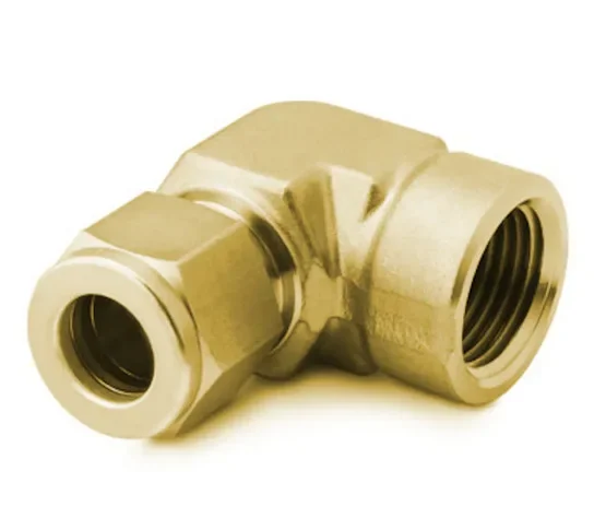 B-400-8-2 Brass 1/4in. Sleeve Joint 1/8in. Internal Thread NPT Elbow