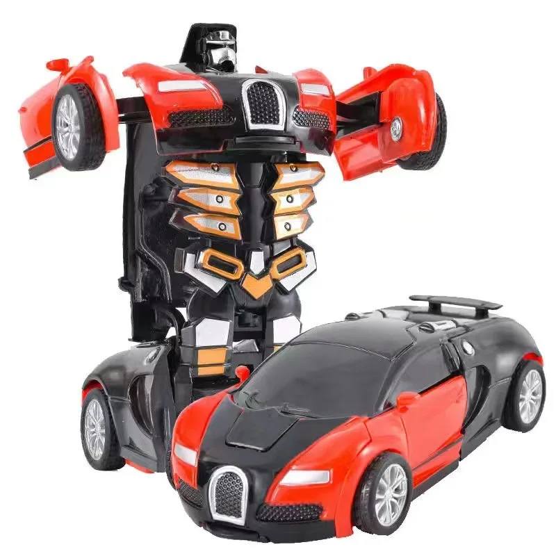 2 in 1 One-key Collision Deformation Car Toys Automatic Transformation Robot Plastic Vehicles Boys Toy Model Car Kids Baby Gift