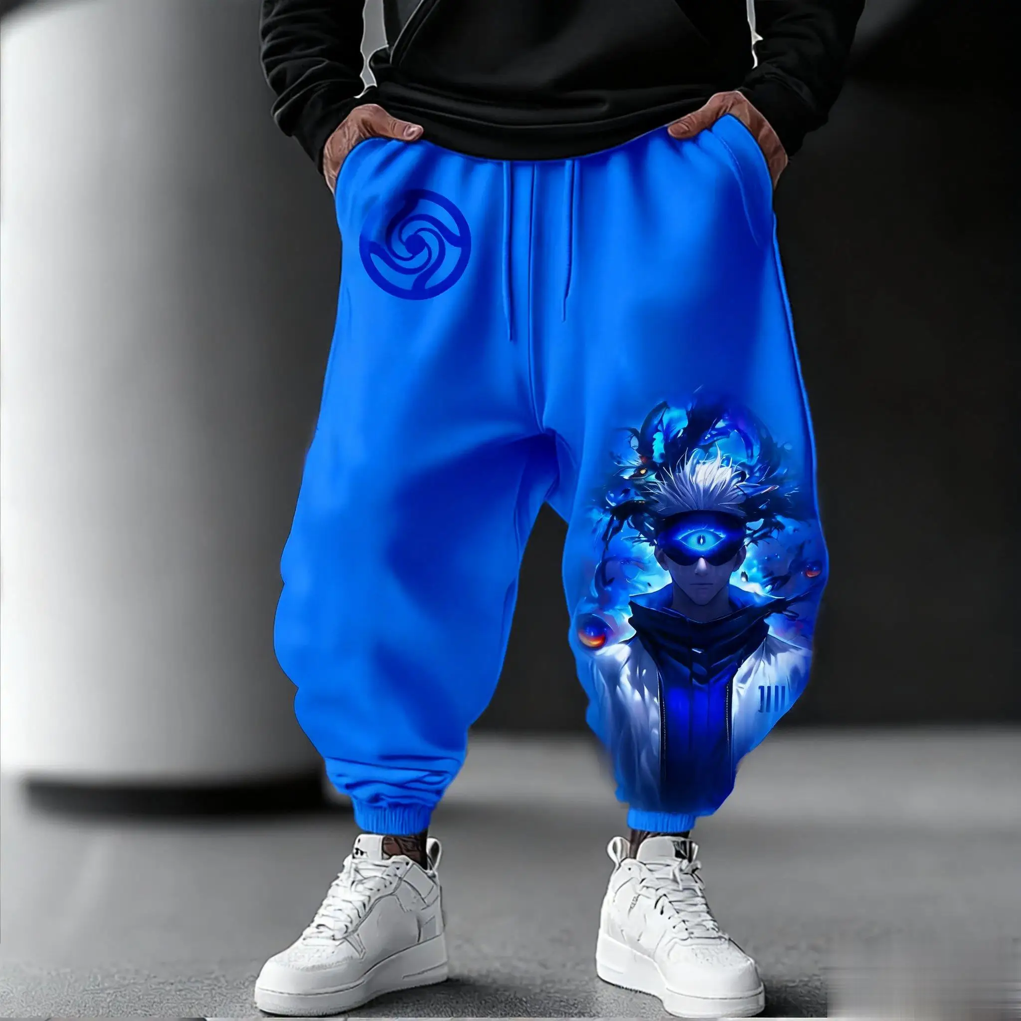Jujutsu Kaisen الرجال سراويل للجري فضفاضة عادية Sweatpants انمي ياباني طباعة الشارع الشهير الجرافيك الهيب هوب بنطلون Y2k الملابس
