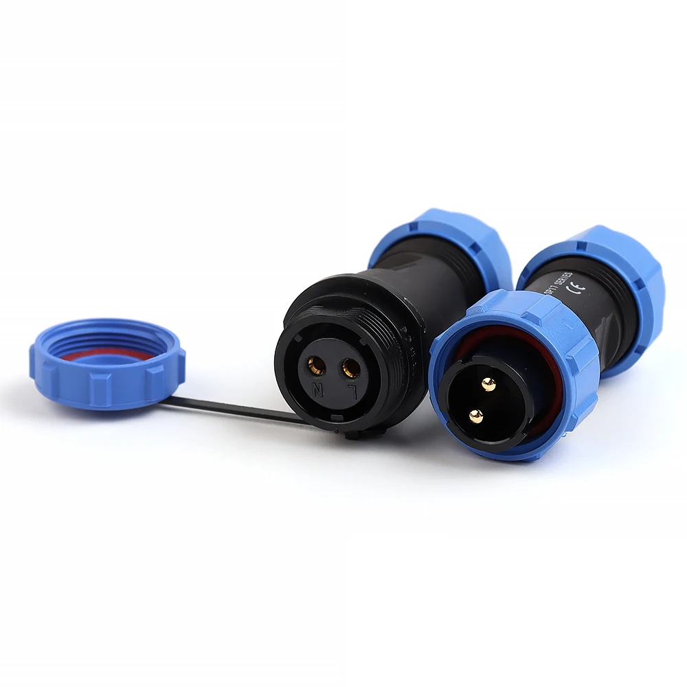 LP/SP17 IP68 Docking Type Waterproof Connector Solderless 2/3/4Pin Screw Wiring Aviation Plug Socket Male Female Set Panel Mount