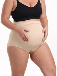 Plus Size Womens Seamless Maternity Shapewear Belly Support Panties High Waisted Pregnancy Body Shaper Underwear Brace Briefs