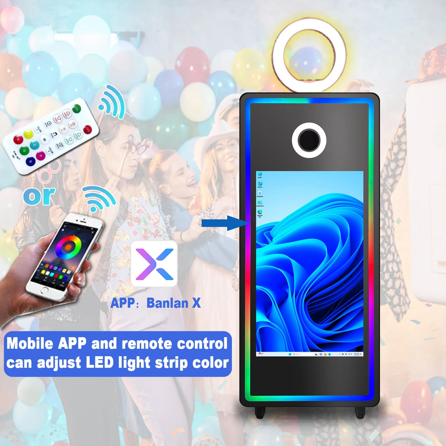 2025년 신형 미러 포토 부스 셀피 디지털 휴대용 터치스크린 및 매직 미러 포토부스 기계 프린터 쉘