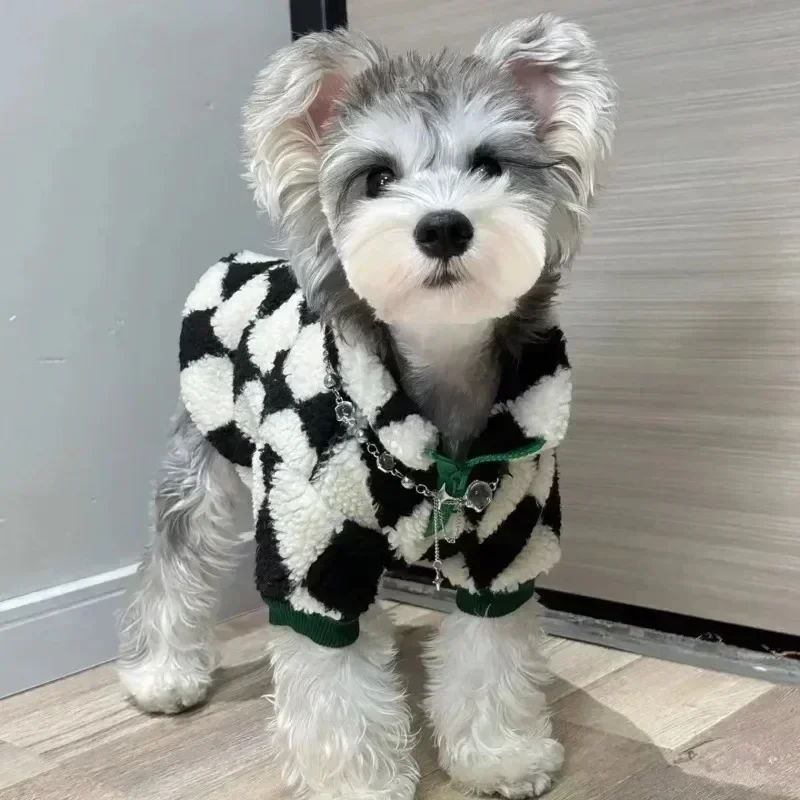 Dog Clothes Autumn and Winter Thickened Winter Warmth Schnauzer Fa Dou Bi Xiong Teddy Small and Medium Dog Fur Coat