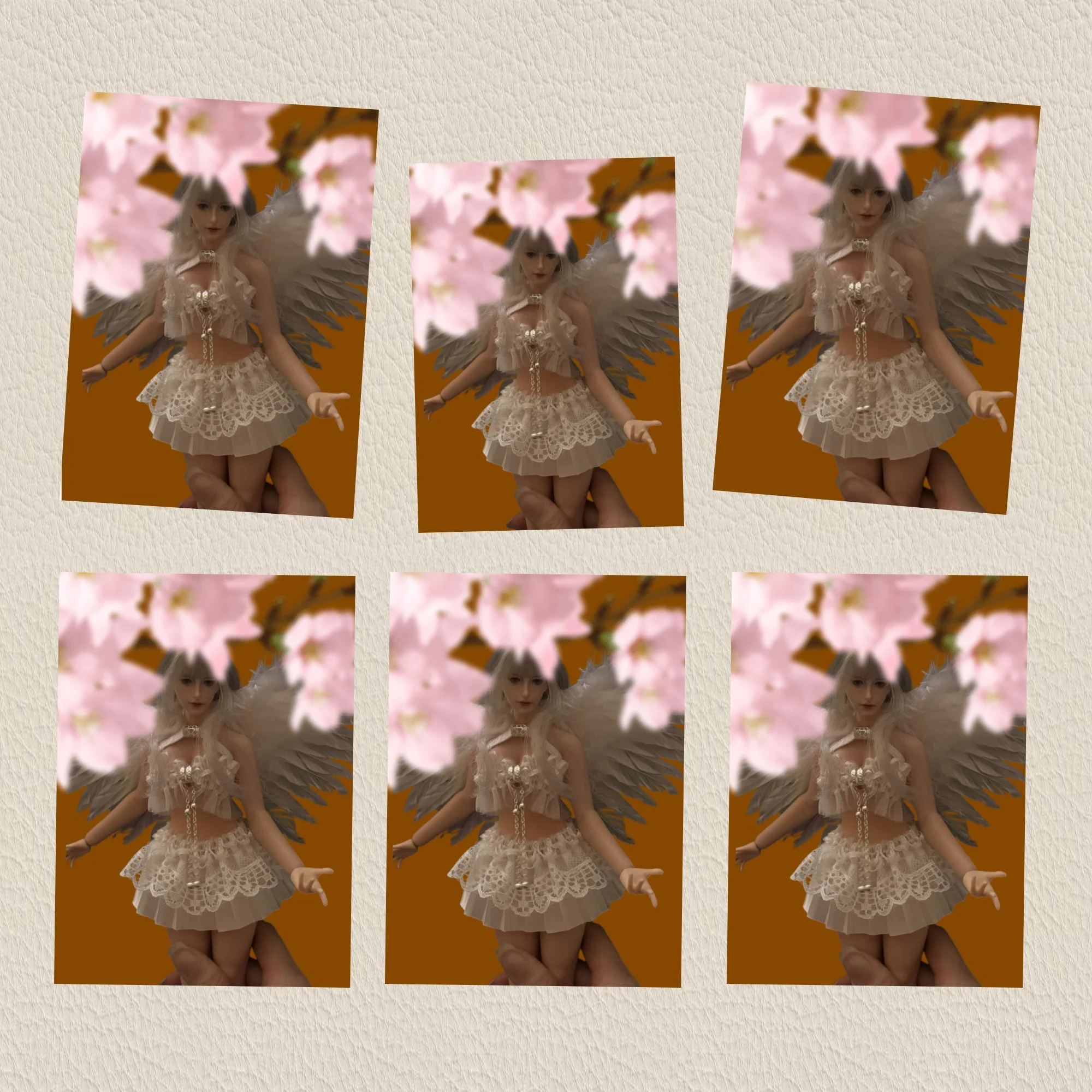 

【Clothing Only】In Stock 1/6 Sweet Hanging Neck Top Short Skirt Angel Wings Set Fit 12inch Action Figure Body Model