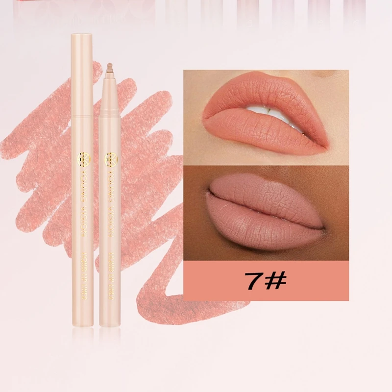 6-delige matte vloeibare liplinerset Waterdichte lipliner-cosmetica voor dames - Langdurige formule in levendige kleuren