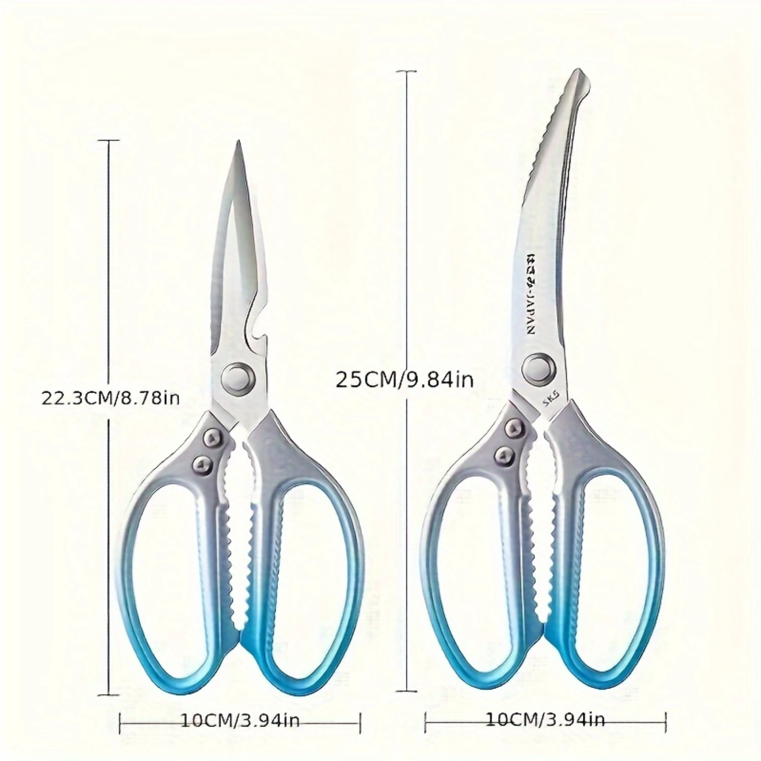 Kitchen Scissors, Poultry Shears, Kitchen Shears, Fish Bone Scissors, Multifunctional Stainless Steel Chicken Bone Scissors, Foo