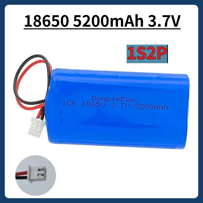 18650 3.7V 5200mAh Lithium Battery Pack 3600mAh Li-Ion Rechargeable Batteries XH2.54 for Megaphone Speaker Monitors LED Lights